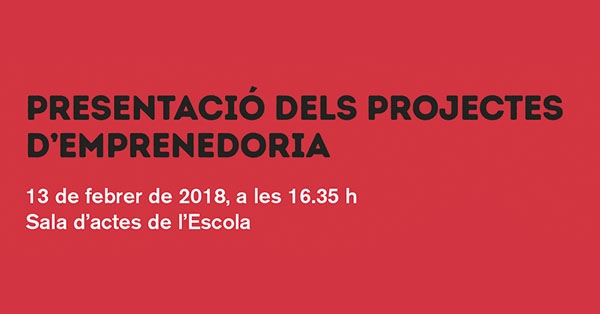 Presentació dels projectes d&#039;emprenedoria