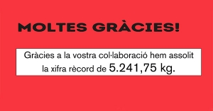 La campanya solidària de recollida d’aliments 2017 ha estat novament un èxit!