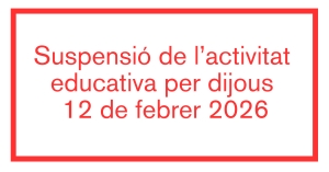 Suspensi&oacute; de l&rsquo;activitat educativa per dijous12 de febrer de 2026