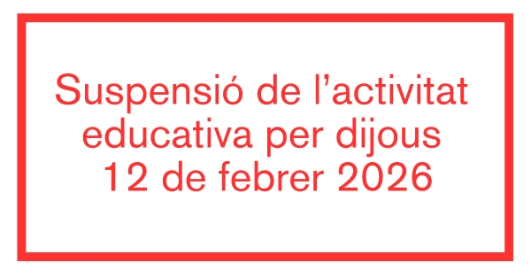 Suspensi&oacute; de l&rsquo;activitat educativa per dijous12 de febrer de 2026