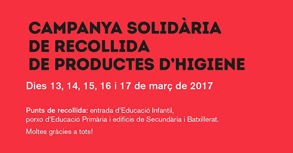 Campanya solidària de recollida de productes d&#039;higiene