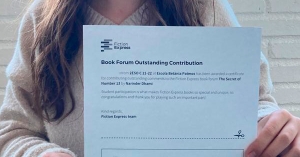 Anna O., ESO2 student, rewarded by Fiction Express